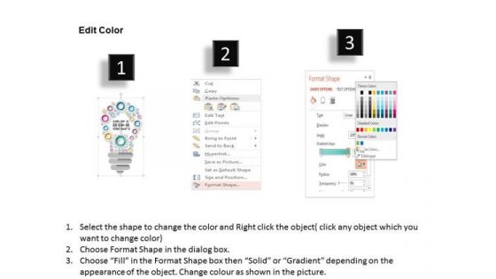 Business Diagram Idea Concept Bulb Icons Gears Presentation Template