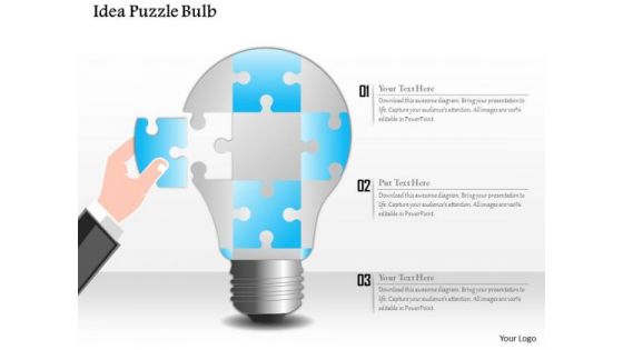 Business Diagram Idea Puzzle Bulb Presentation Template