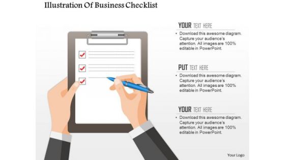 Business Diagram Illustration Of Business Checklist Presentation Template