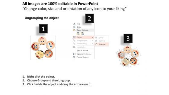 Business Diagram Illustration Of Different Smiley Icons Presentation Template