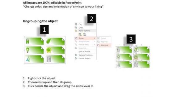 Business Diagram Illustration Of Green Energy Icons Presentation Slide Template