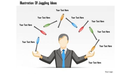 Business Diagram Illustration Of Juggling Ideas Presentation Template