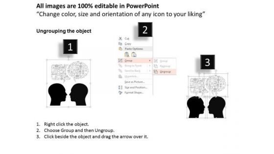 Business Diagram Illustration Of Mind Functions With Icons Presentation Slide Template