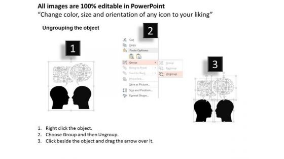 Business Diagram Illustration Of Mind Functions With Icons Presentation Template