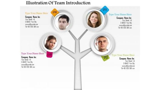 Business Diagram Illustration Of Team Introduction Presentation Template