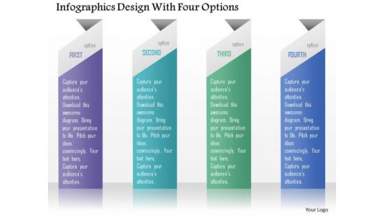 Business Diagram Infographics Design With Four Options Presentation Template