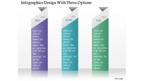 Business Diagram Infographics Design With Three Options Presentation Template