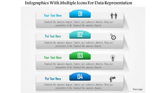 Business Diagram Infographics With Multiple Icons For Data Representation Presentation Template