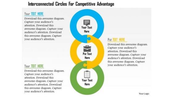 Business Diagram Interconnected Circles For Competitive Advantage Presentation Template