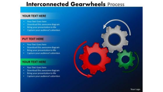 Business Diagram Interconnected Gearwheels Process Business Cycle Diagram