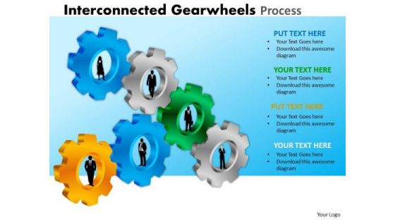 Business Diagram Interconnected Gearwheels Process Business Framework Model