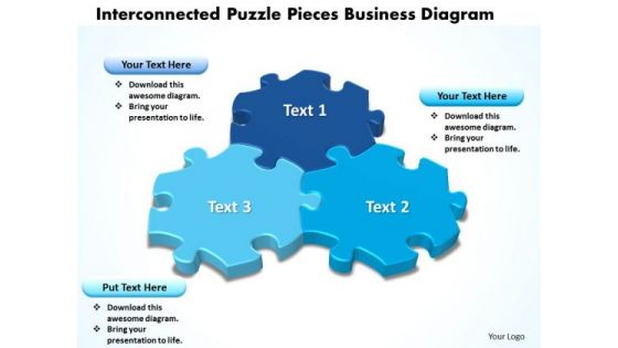 Business Diagram Interconnected Puzzle Pieces Business Diagram Sales Diagram