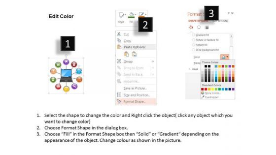 Business Diagram Internet Technology Icons Around Laptop Presentation Template