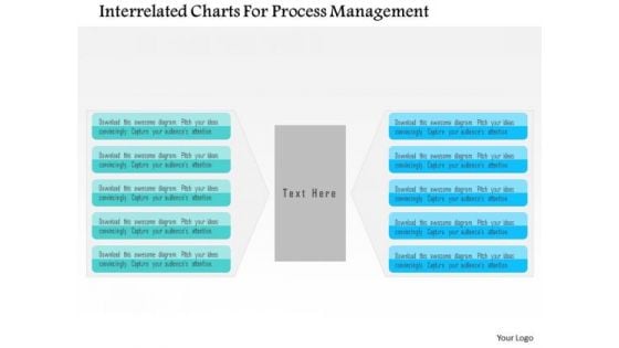 Business Diagram Interrelated Charts For Process Management Presentation Template