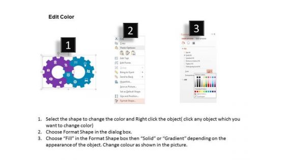 Business Diagram Intersecting Gears And Icons For Process Control Presentation Template