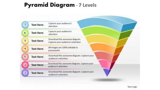 Business Diagram Inverted Pyramid Diagram With 7 Levels Consulting Diagram