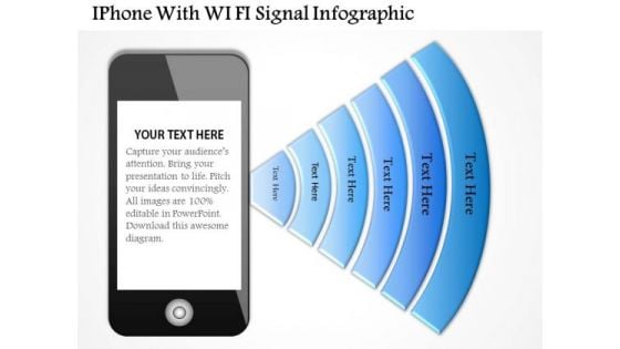 Business Diagram Iphone With Wi Fi Signal Infographic Presentation Template