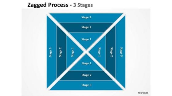 Business Diagram Jagged Process 3 Stages 3 Business Cycle Diagram