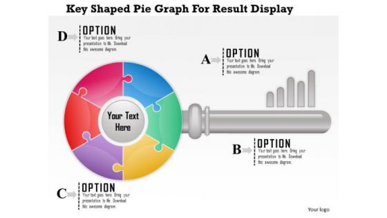 Business Diagram Key Shaped Pie Graph For Result Display Presentation Template