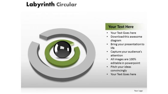 Business Diagram Labyrinth Circular Business Framework Model