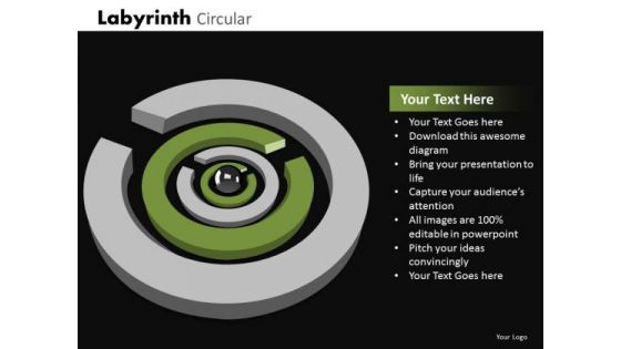 Business Diagram Labyrinth Circular Strategic Management