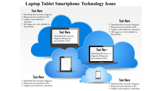 Business Diagram Laptop Tablet Smartphone Technology Icons Presentation Slide Template