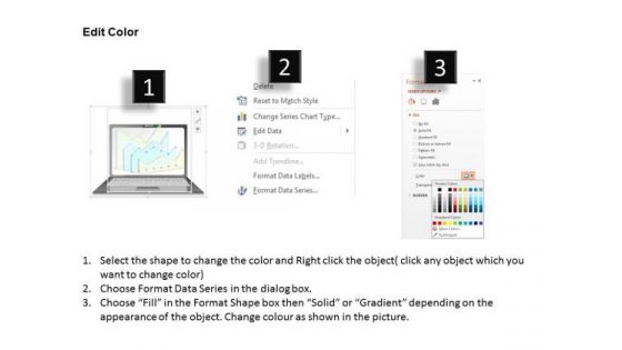 Business Diagram Laptop With Data Driven Area Chart PowerPoint Slide