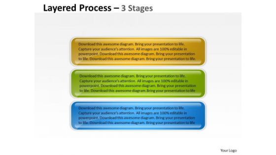 Business Diagram Layered Process 3 Stages Business Framework Model