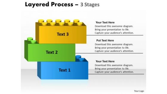 Business Diagram Layered Process Diagram 3 Stages Marketing Diagram