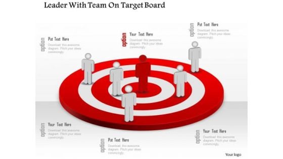 Business Diagram Leader With Team On Target Board Presentation Template