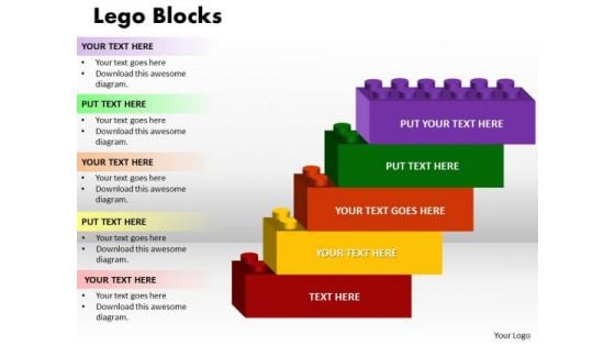 Business Diagram Lego Blocks 5 Strategy Diagram