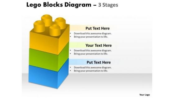 Business Diagram Lego Blocks Diagram 3 Stages Consulting Diagram