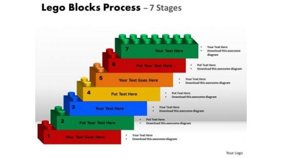 Business Diagram Lego Blocks Process 7 Stages Marketing Diagram