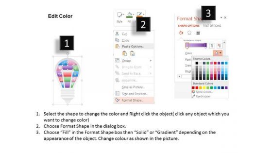 Business Diagram Light Bulb Graphics With Business Icons Presentation Template