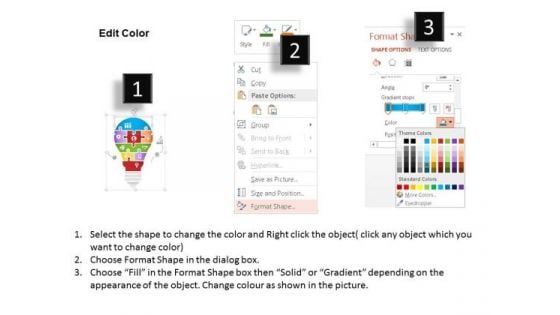 Business Diagram Light Bulb Puzzle Design With Icons Presentation Template