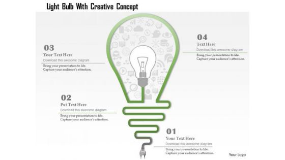 Business Diagram Light Bulb With Creative Concept Presentation Template