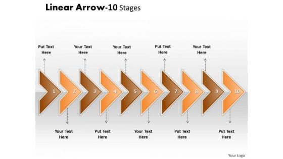 Business Diagram Linear Arrow 10 Stages Sales Diagram