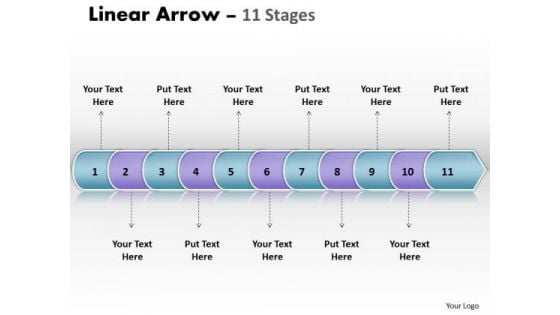 Business Diagram Linear Arrow 11 Stages Marketing Diagram