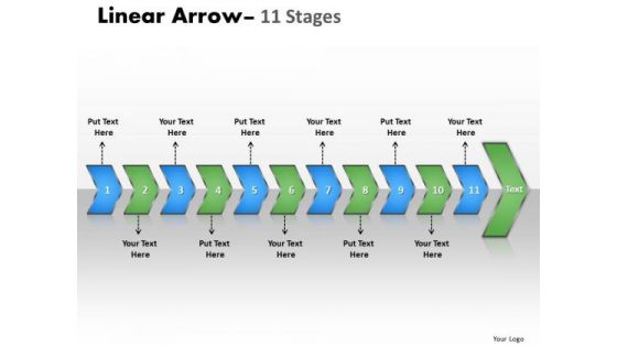 Business Diagram Linear Arrow 11 Stages Sales Diagram Business Diagram Linear Arrow 11 Stages Sales Diagram