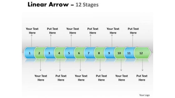 Business Diagram Linear Arrow 12 Stages Marketing Diagram