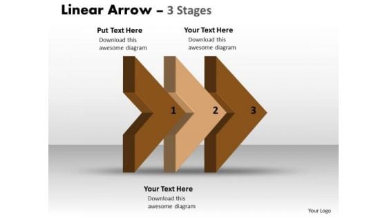 Business Diagram Linear Arrow 3 Stages Strategy Diagram