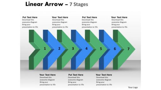 Business Diagram Linear Arrow 7 Stages Marketing Diagram