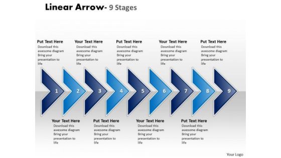 Business Diagram Linear Arrow 9 Stages Mba Models And Frameworks