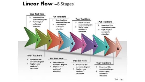Business Diagram Linear Arrow Process 8 Stages Sales Diagram