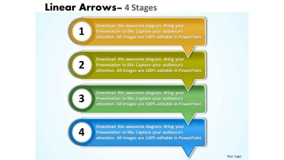 Business Diagram Linear Arrows 4 Stages Consulting Diagram