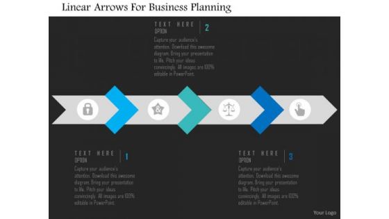 Business Diagram Linear Arrows For Business Planning Presentation Template