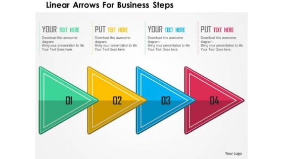 Business Diagram Linear Arrows For Business Steps Presentation Template