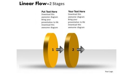 Business Diagram Linear Flow 2 Stages 1