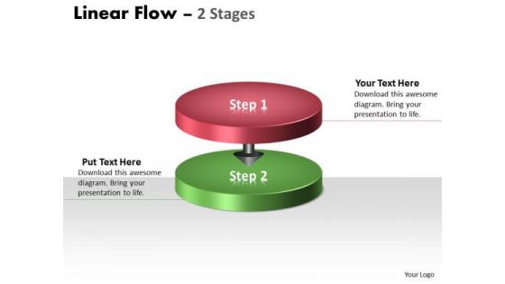 Business Diagram Linear Flow 2 Stages Marketing Diagram