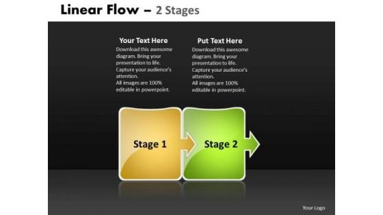 Business Diagram Linear Flow 2 Stages Ppt